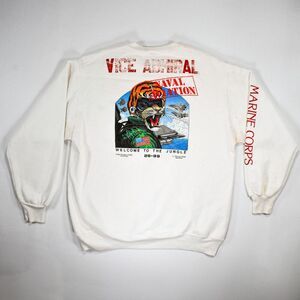 Vintage 80's Naval Aviation Vice Admiral Made in USA Crewneck Sweatshirt - XL
